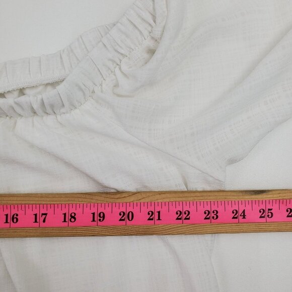 Ophelia Roe Womens White Off The Shoulder Short Sleeve Blouse Top Plus Size 2X - Picture 9 of 11